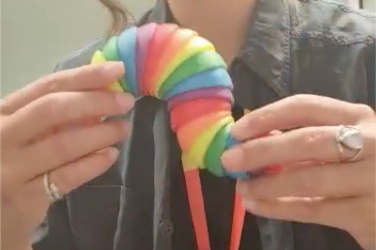 Therapist demonstrating the use of props